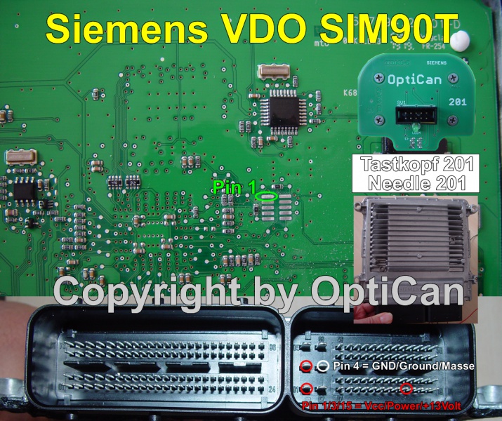 Siemens SIM 90T (Dodge) pinout diagram 1